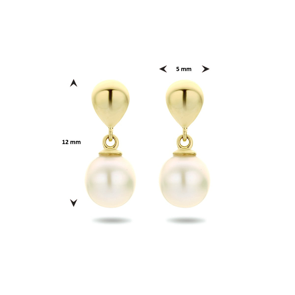 Fantasy Collection Hangende oorbellen parel 14K geelgoud - PSN4023832