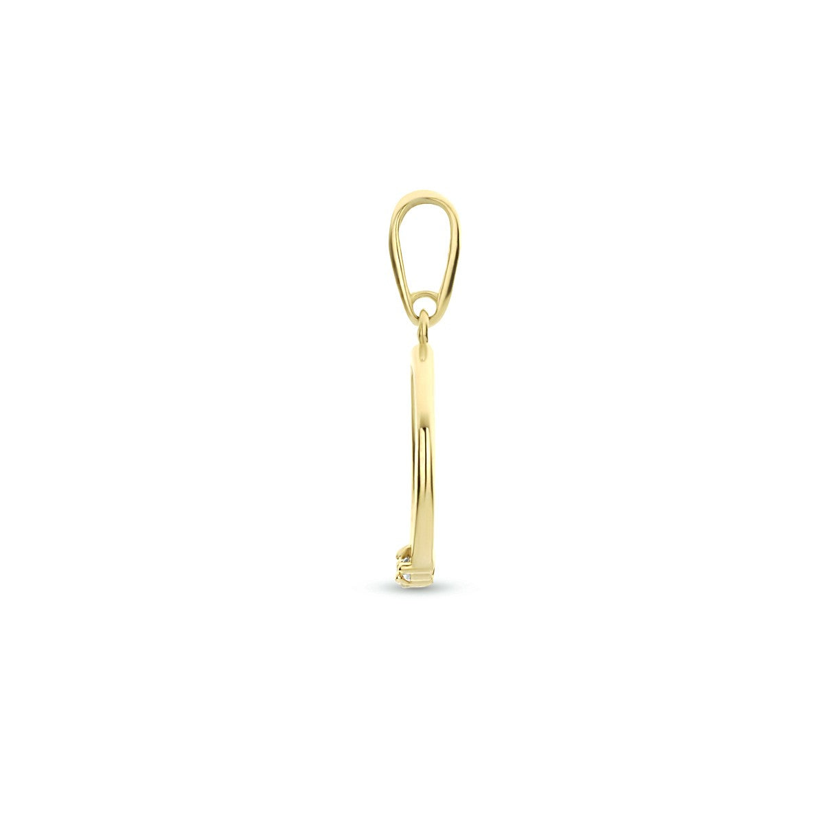 Fantasy Collection Hanger rond zirkonia 17 mm 14K geelgoud