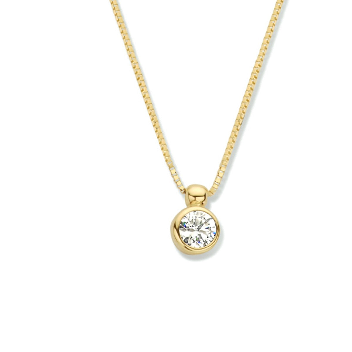 Fantasy Collection Collier zirkonia 42 - 45 cm 14K geelgoud