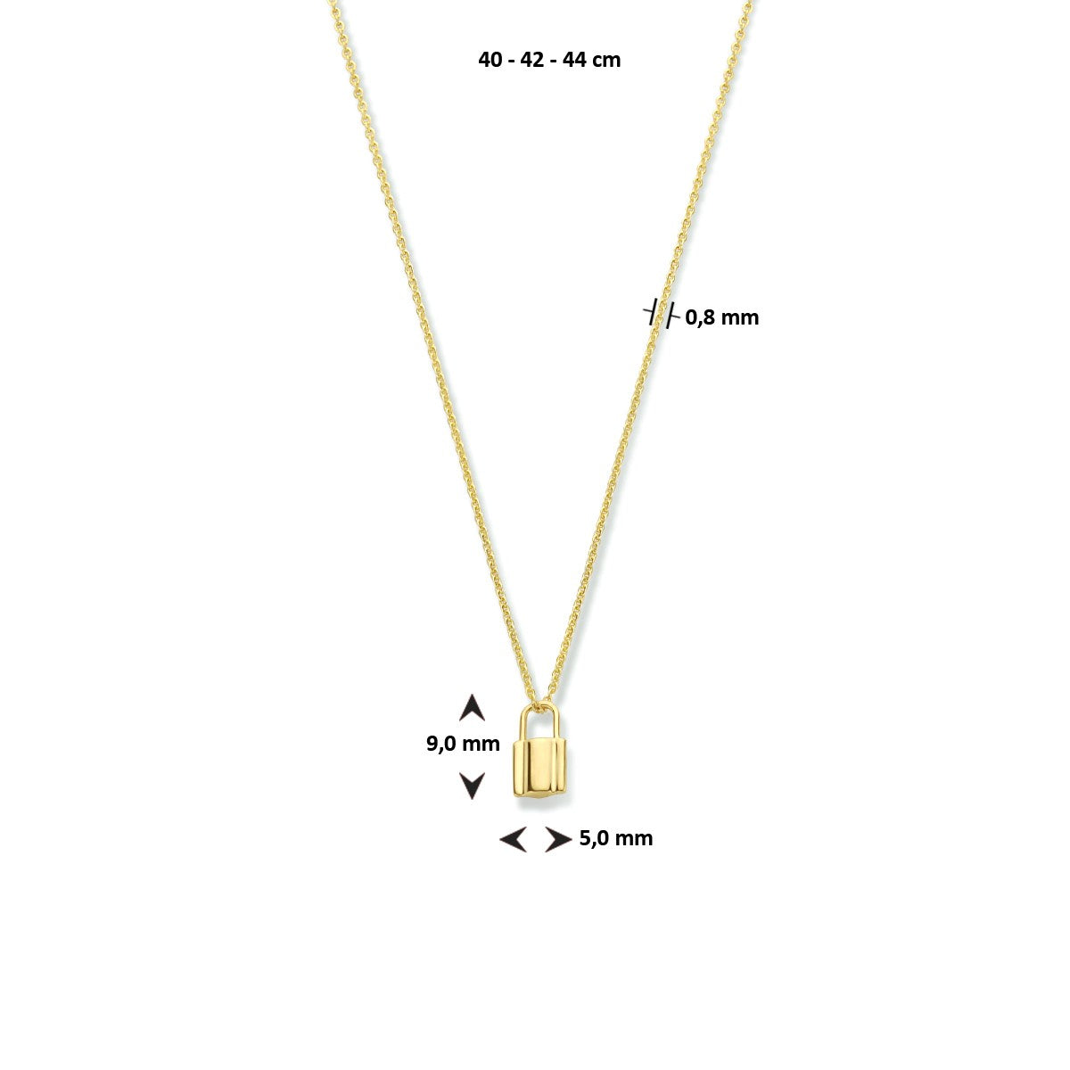 Fantasy Collection Collier slot 40 - 42 - 44 cm 14K geelgoud