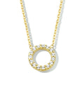 14K geelgoud collier rond zirkonia 42 - 45 cm 4023953 - PansiteNederland.nl