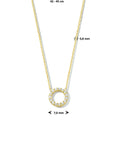 14K geelgoud collier rond zirkonia 42 - 45 cm 4023953 - PansiteNederland.nl