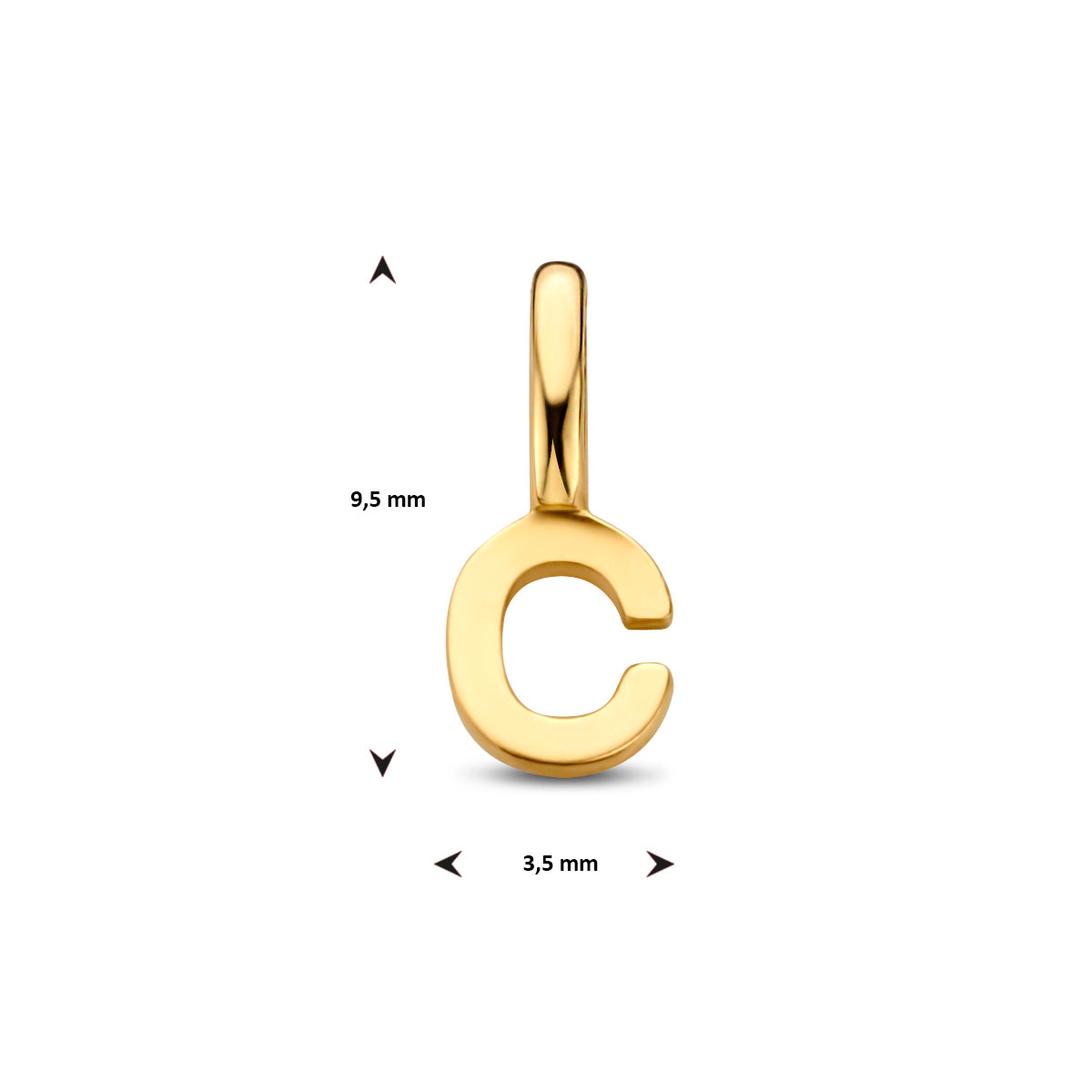 Hanger letter C 9,5 mm 14K geelgoud #Letter_C