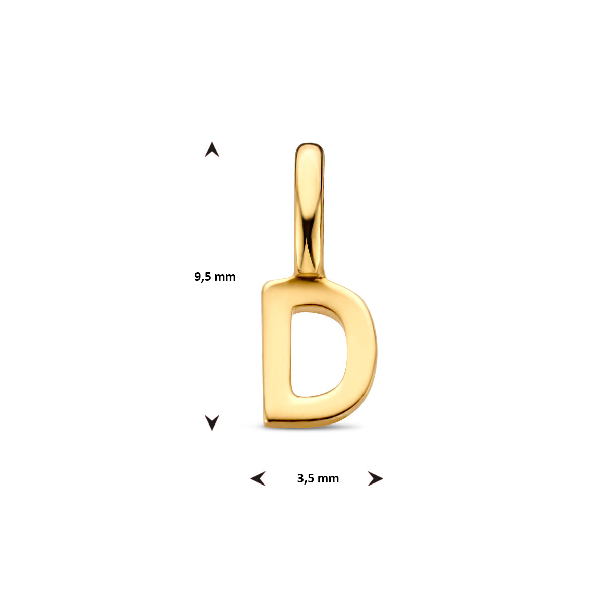Fantasy Collection Hanger letter D 9,5 mm 14K geelgoud - 4023971