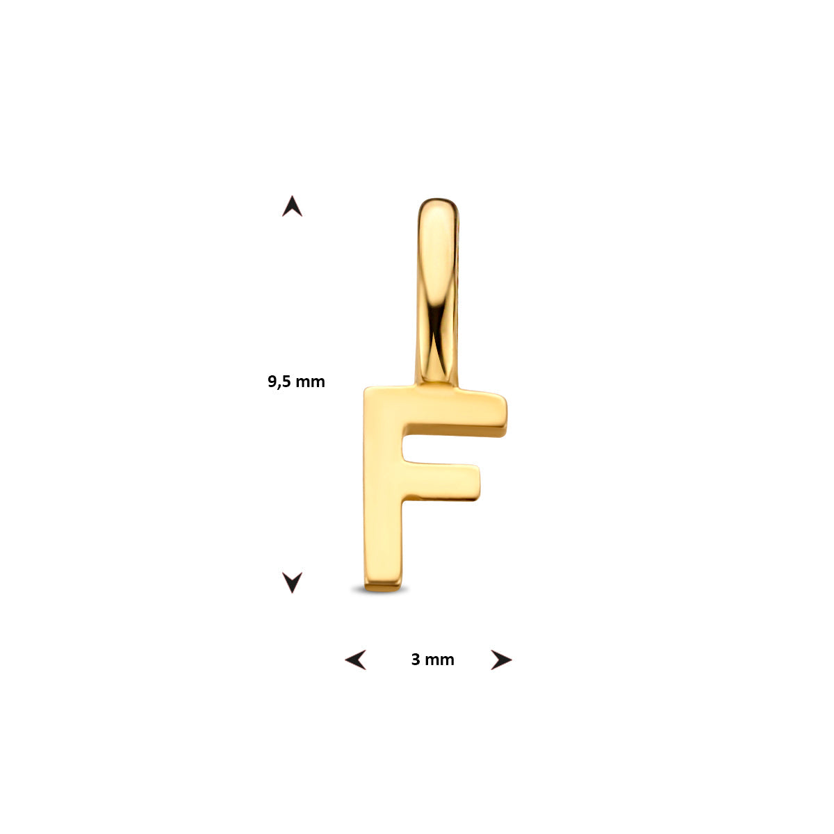 Fantasy Collection Hanger letter F 9,5 mm 14K geelgoud - 4023973