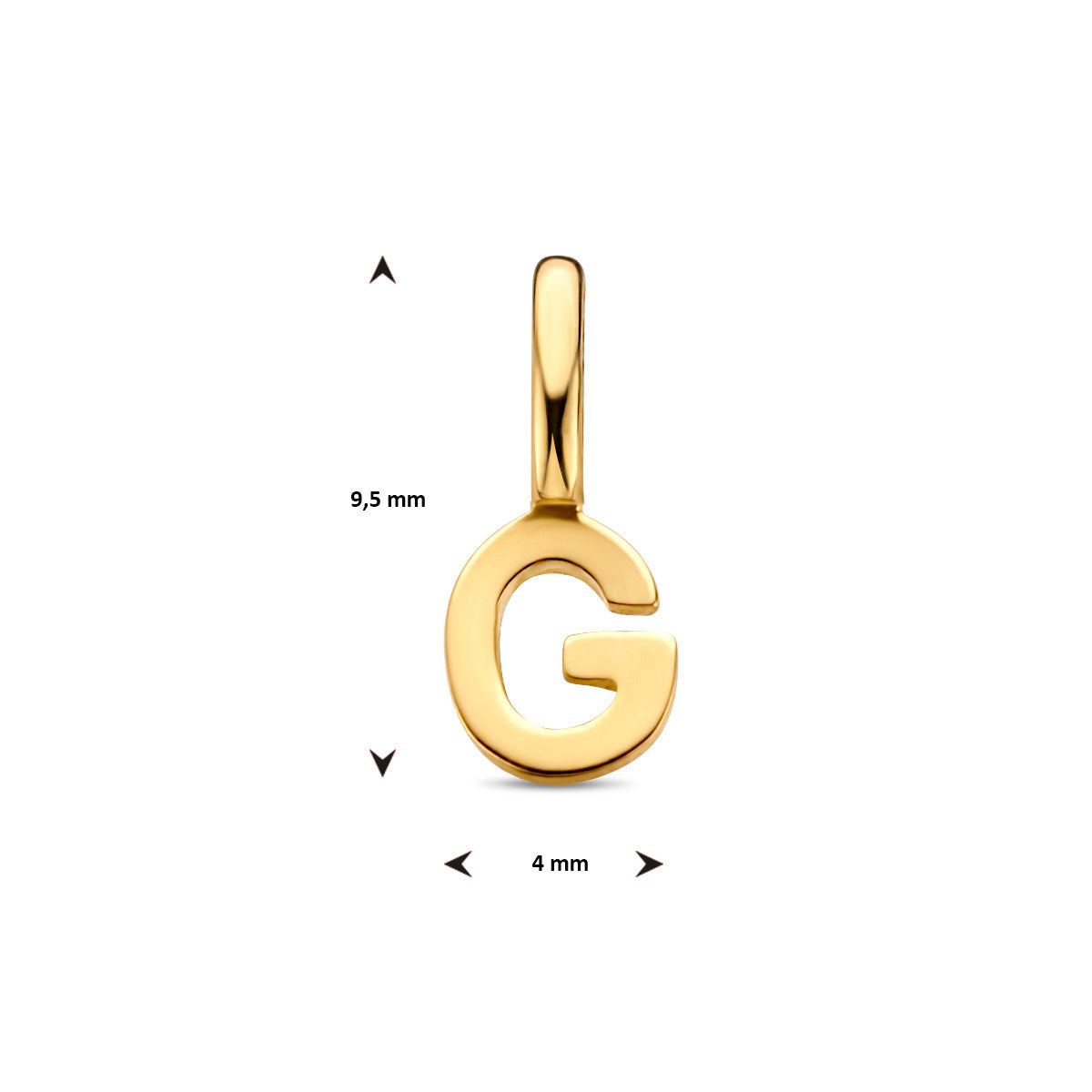 Hanger letter G 9,5 mm 14K geelgoud #Letter_G