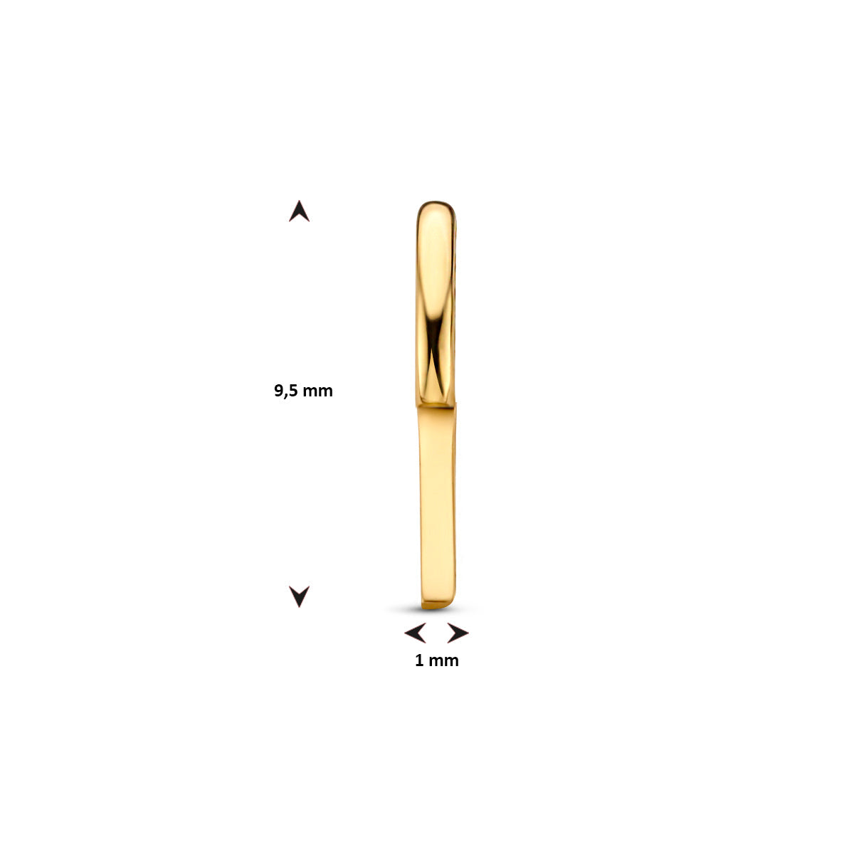 Hanger letter I 9,5 mm 14K geelgoud #Letter_I