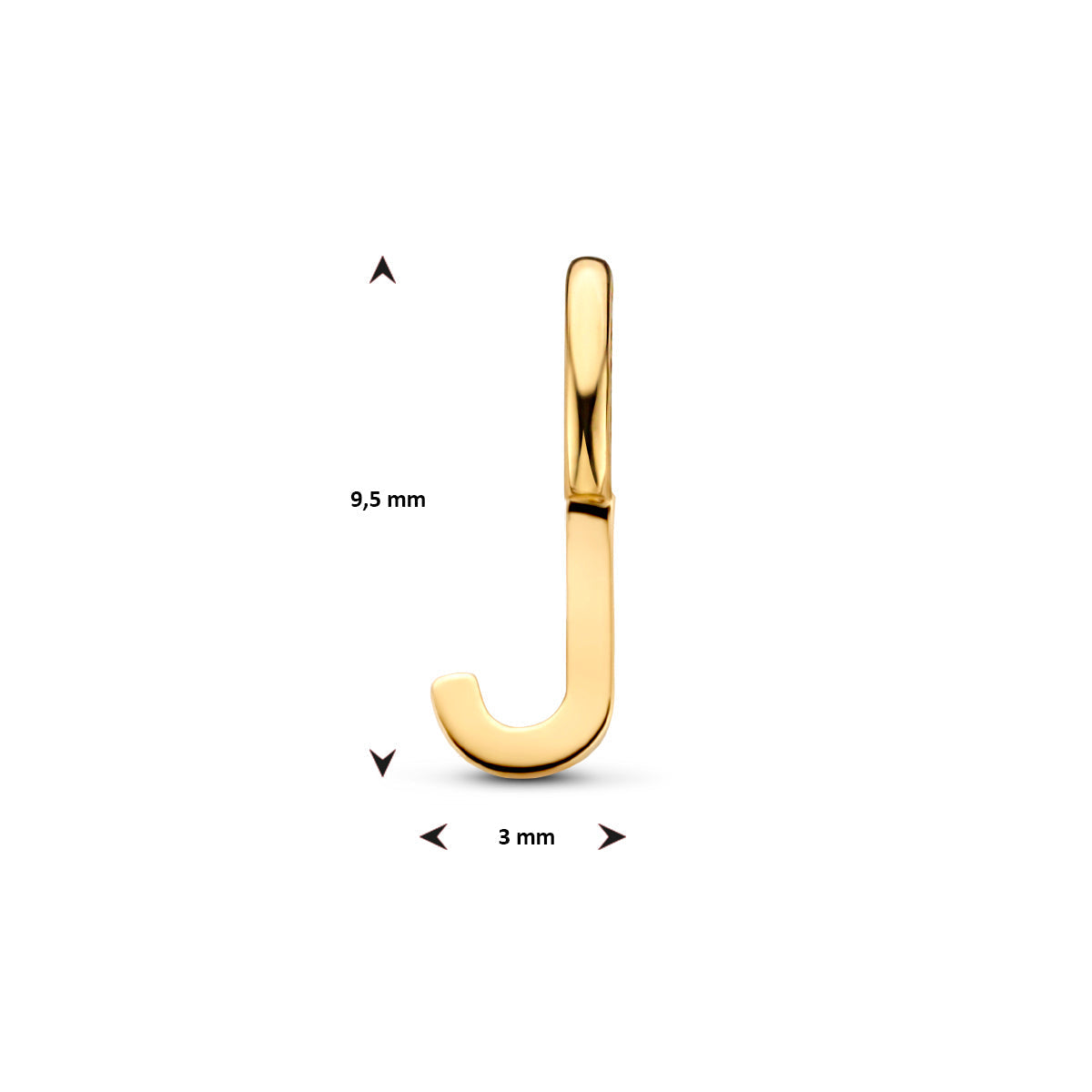 Hanger letter J 9,5 mm 14K geelgoud #Letter_J