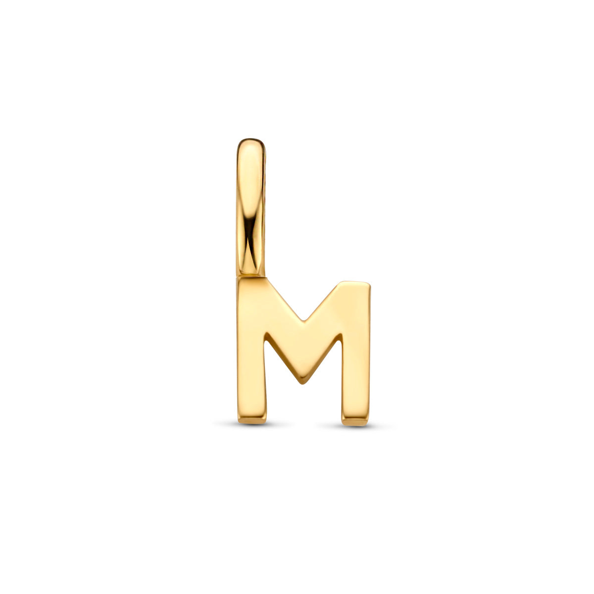 Hanger letter M 9,5 mm 14K geelgoud #Letter_M