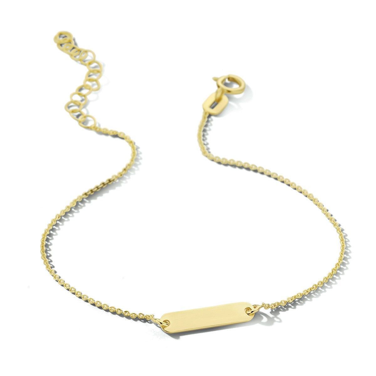 Fantasy Collection Graveerarmband plaat 3,5 mm 16 + 3 cm 14K geelgoud