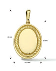 14K geelgoud graveerhanger ovaal 4024029 - PansiteNederland.nl