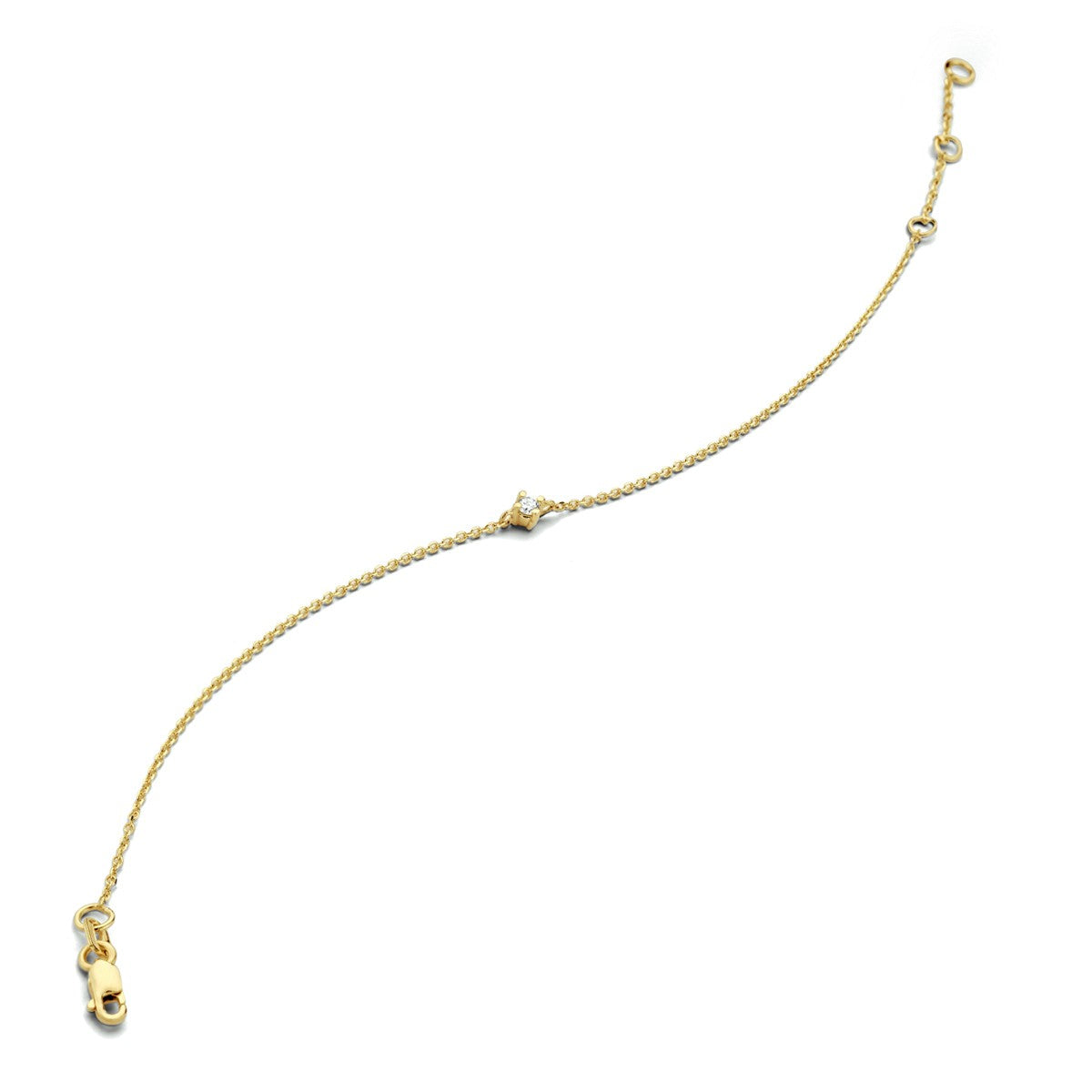 Fantasy Collection Armband diamant 16,5 - 18,5 cm g si 14K geelgoud