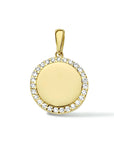 14K geelgoud graveerhanger rond zirkonia 4024031 - PansiteNederland.nl