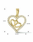14K geelgoud hanger hart zirkonia 4024057 - PansiteNederland.nl