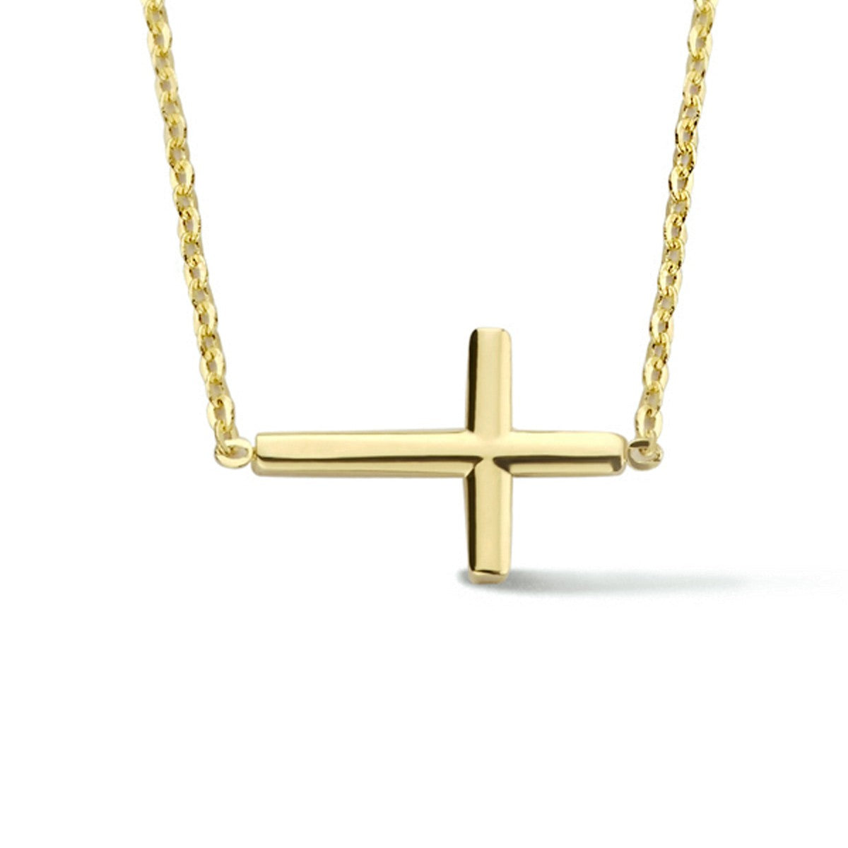 Fantasy Collection Collier kruis 42 + 3 cm 14K geelgoud