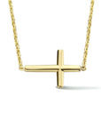 14K geelgoud collier kruis 42 + 3 cm 4024068 - PansiteNederland.nl
