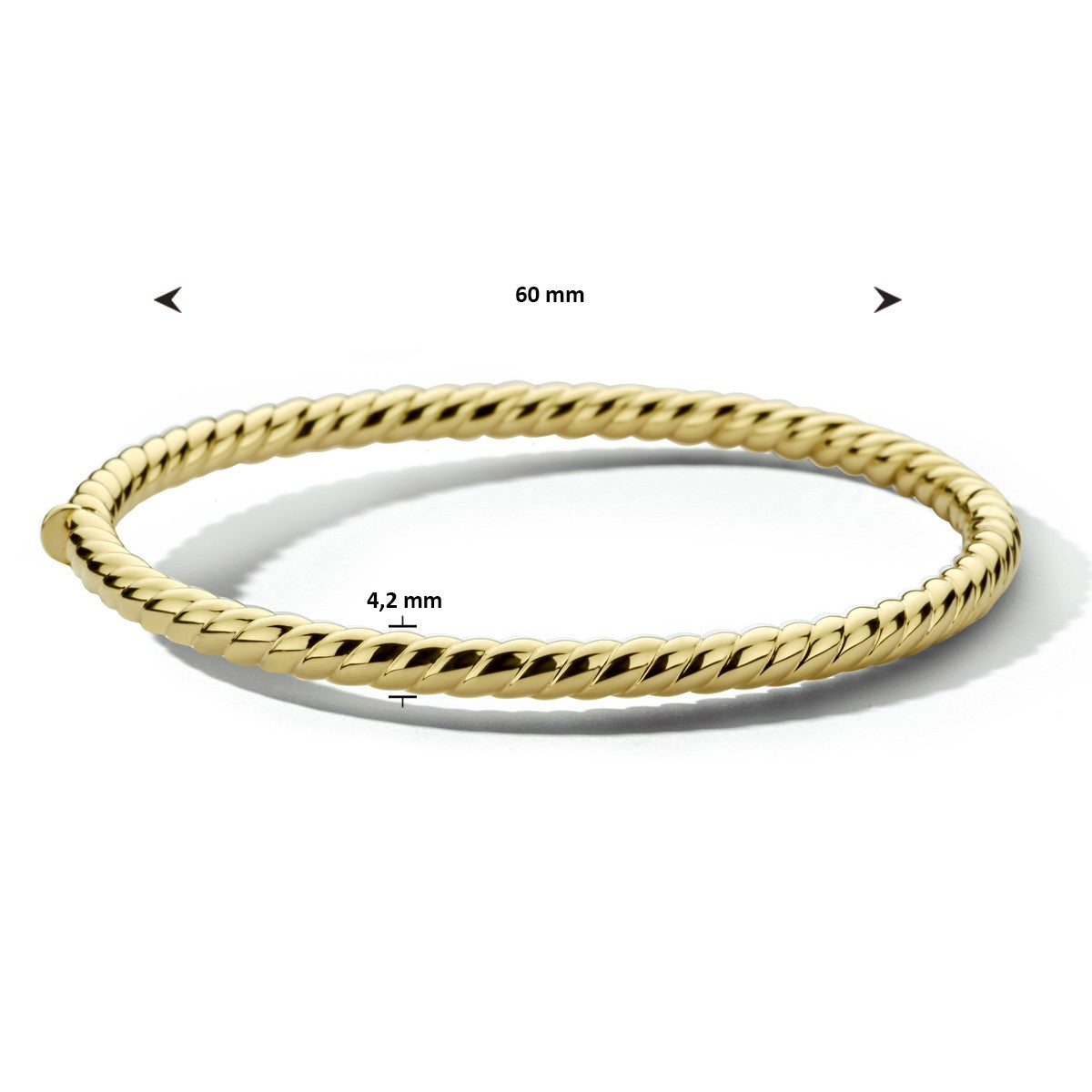 14K Geelgoud Bangle Scharnier 4,2 Mm 60 Mm 4024102 - PansiteNederland.nl