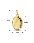 14K geelgoud medaillon ovaal bolletjes 4024389 - PansiteNederland.nl