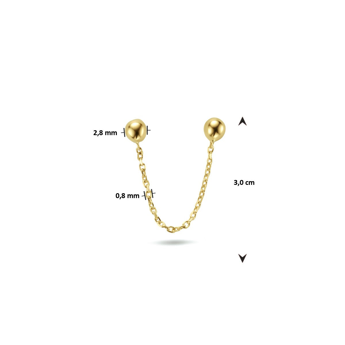 Fantasy Collection Oorbellen bolletjes per stuk 14K geelgoud - PSN4024400