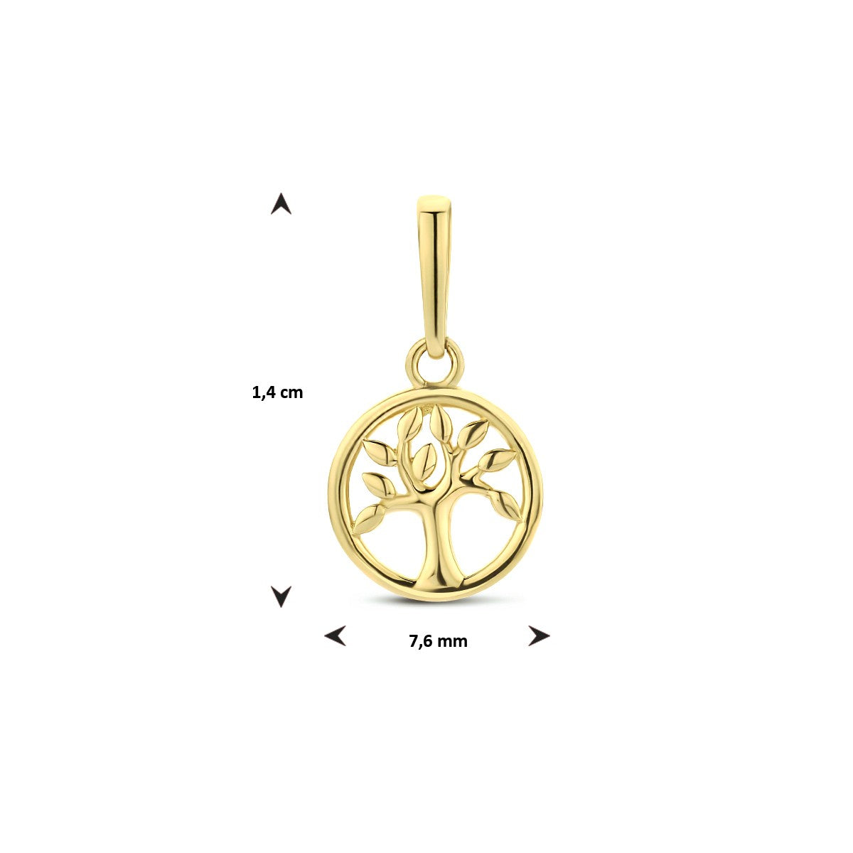 Fantasy Collection Hanger levensboom 7,5 mm 14K geelgoud