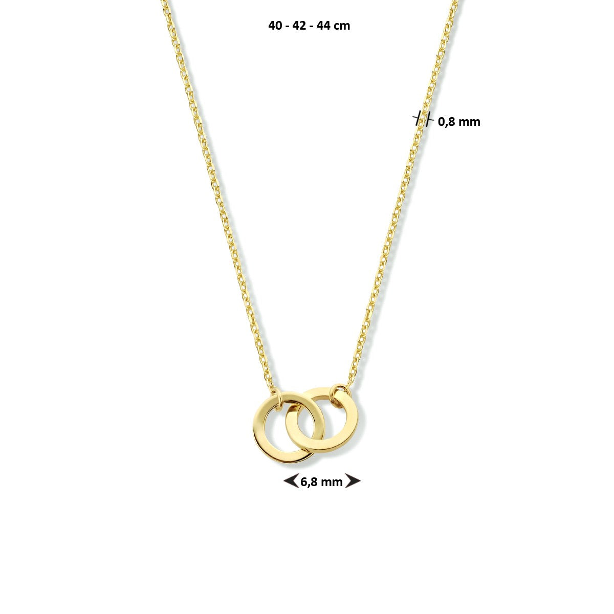 Fantasy Collection Collier rondjes 40 - 42 - 44 cm 14K geelgoud