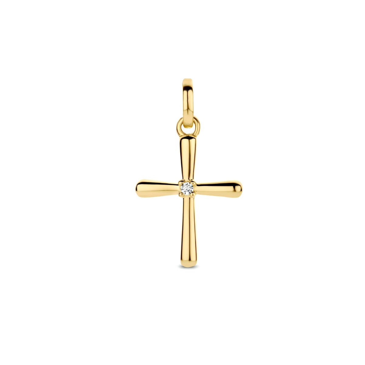 Fantasy Collection Hanger kruis diamant 0.01ct h si 14K geelgoud