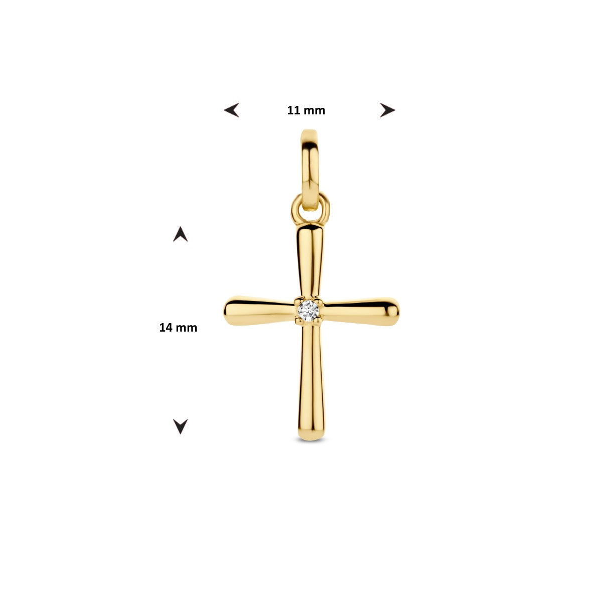 Fantasy Collection Hanger kruis diamant 0.01ct h si 14K geelgoud