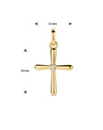 14K geelgoud hanger kruis diamant 0.01ct h si 4024417 - PansiteNederland.nl