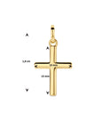 14K geelgoud hanger kruis 4024419 - PansiteNederland.nl