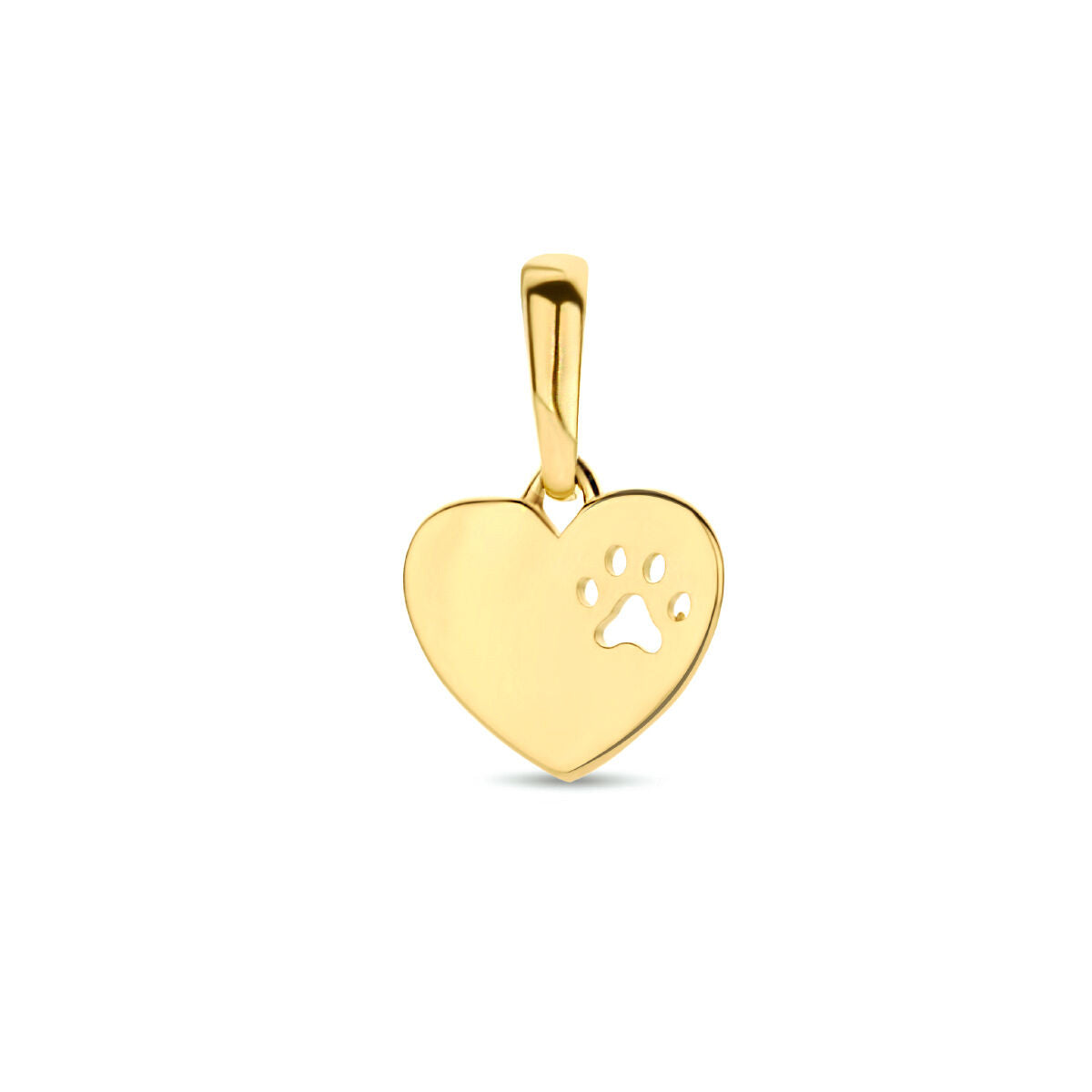 Fantasy Collection Graveerhanger hart hondenpoot 14K geelgoud