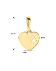 14K geelgoud graveerhanger hart hondenpoot 4024440 - PansiteNederland.nl
