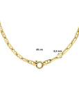 14K geelgoud collier marine vierkante buis 5,8 mm 45 cm met groot springslot 4024456 - PansiteNederland.nl