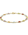 14K Geelgoud Armband Natuurlijke Kleurstenen 18,5 Cm 4024503 - PansiteNederland.nl