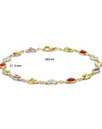 14K Geelgoud Armband Natuurlijke Kleurstenen 18,5 Cm 4024503 - PansiteNederland.nl