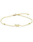 14K Geelgoud Armband Infinity En Bolletjes 16 - 17,5 - 19 Cm 4024518 - PansiteNederland.nl