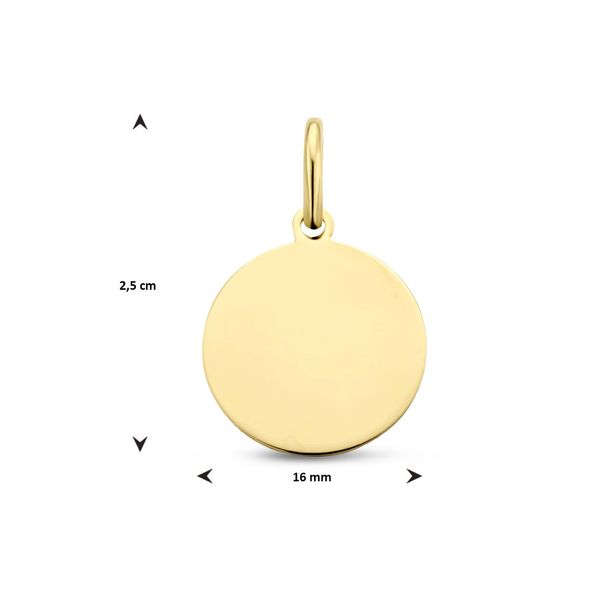 Fantasy Collection Graveerhanger rond 25 mm 14K geelgoud