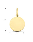 14K geelgoud graveerhanger rond 4024542 - PansiteNederland.nl