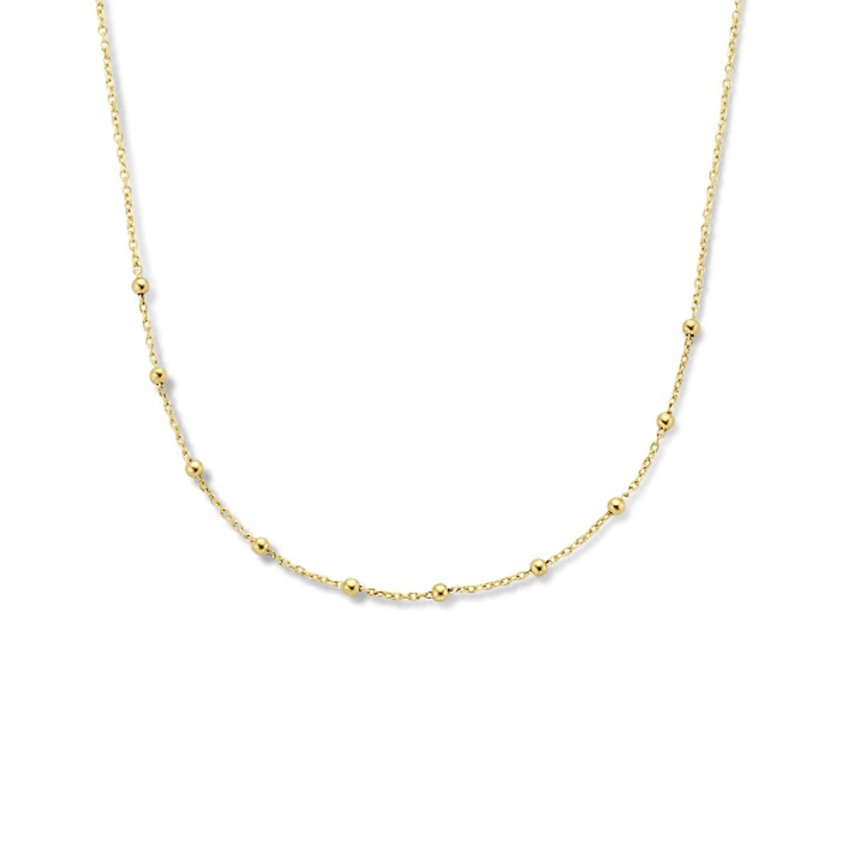 Fantasy Collection Collier bolletjes 1,1 mm 40 - 42 - 44 cm 14K geelgoud
