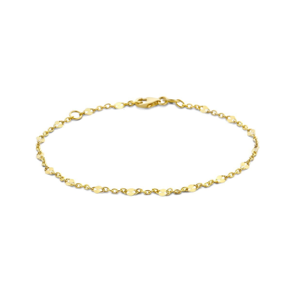 Fantasy Collection Armband anker met tussenstuk 16 - 18 cm 14K geelgoud