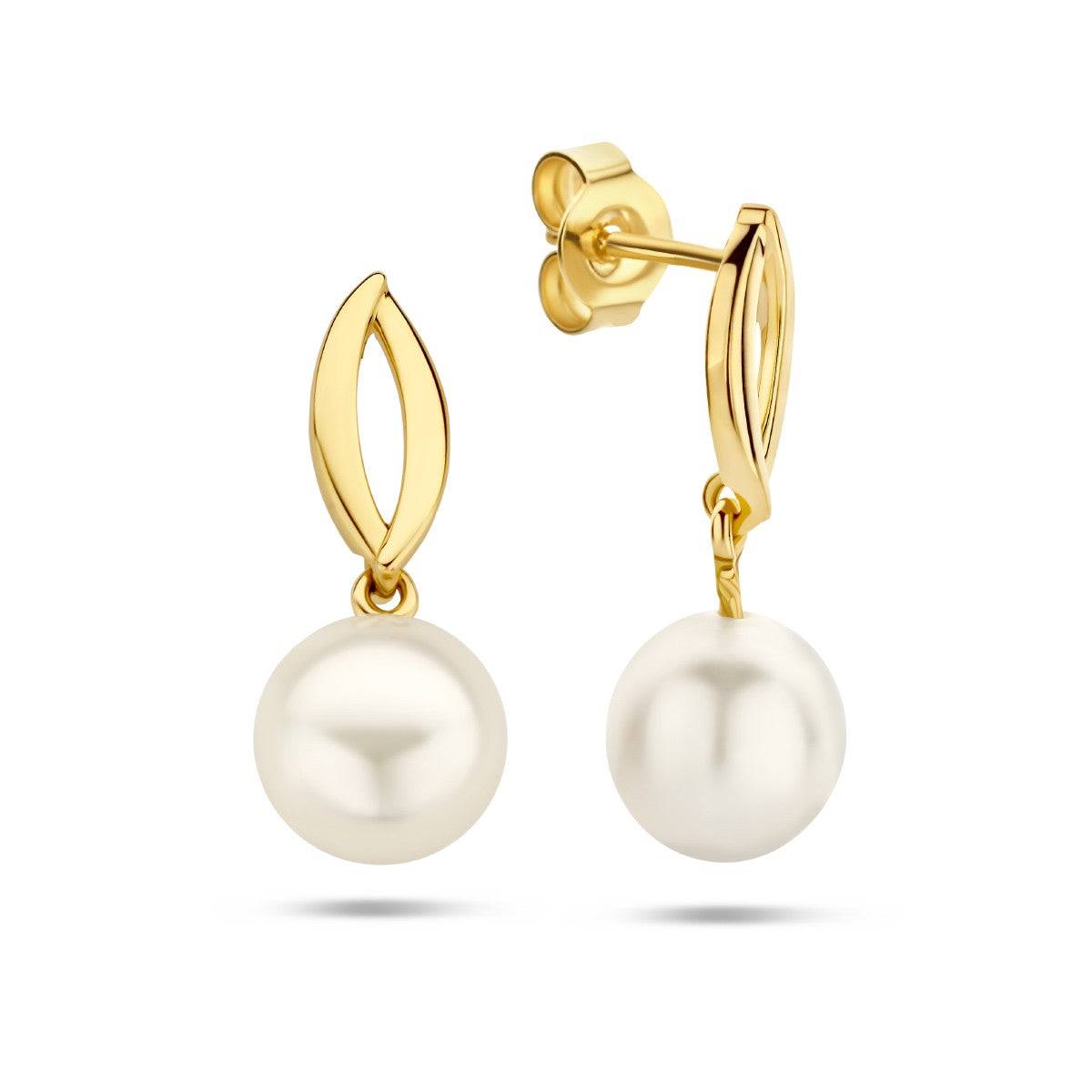 Fantasy Collection Hangende oorbellen parel 14K geelgoud