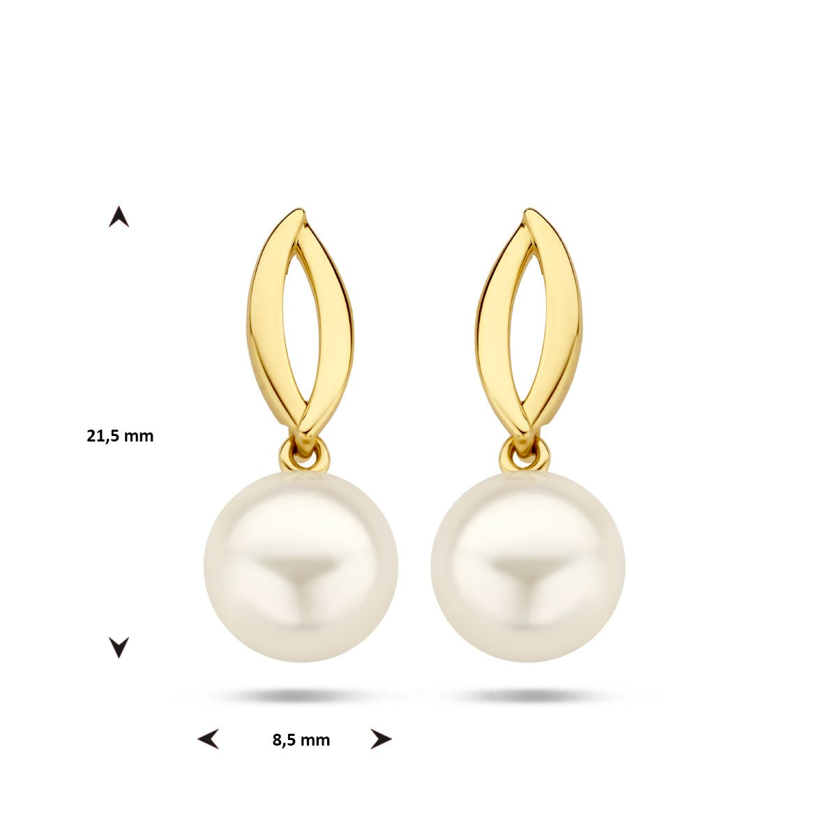 Fantasy Collection Hangende oorbellen parel 14K geelgoud