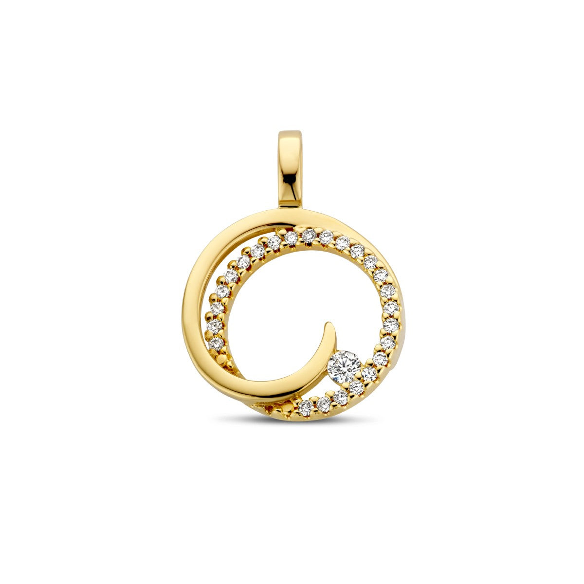Fantasy Collection Hanger rondje diamant 0.13ct h si 14K geelgoud
