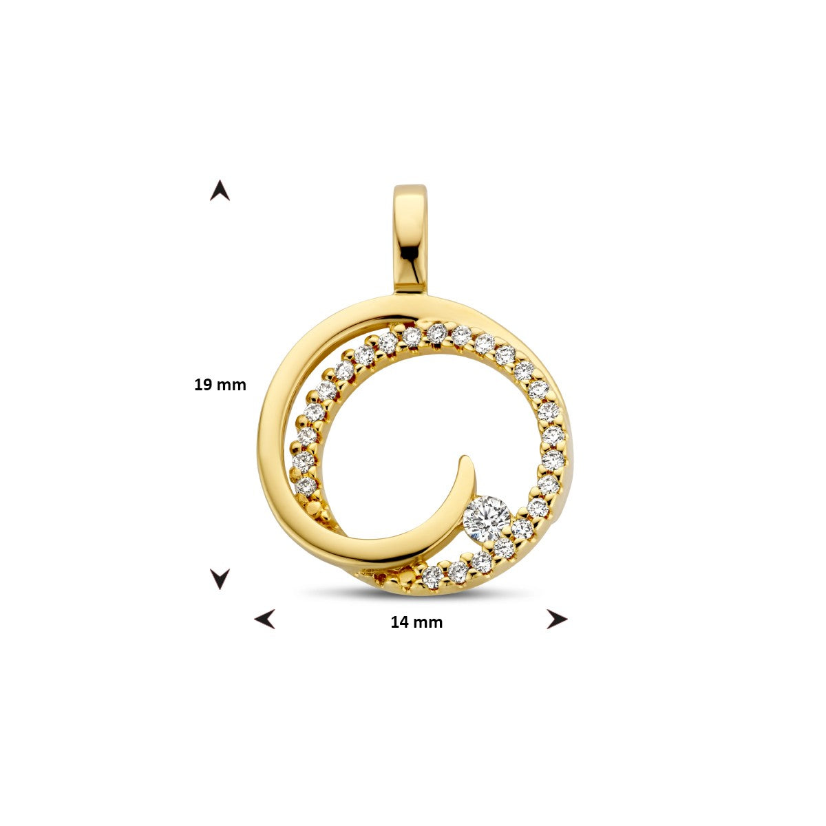 Fantasy Collection Hanger rondje diamant 0.13ct h si 14K geelgoud