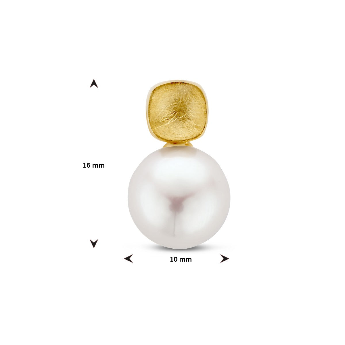 Fantasy Collection Hanger parel gescratcht 14K geelgoud