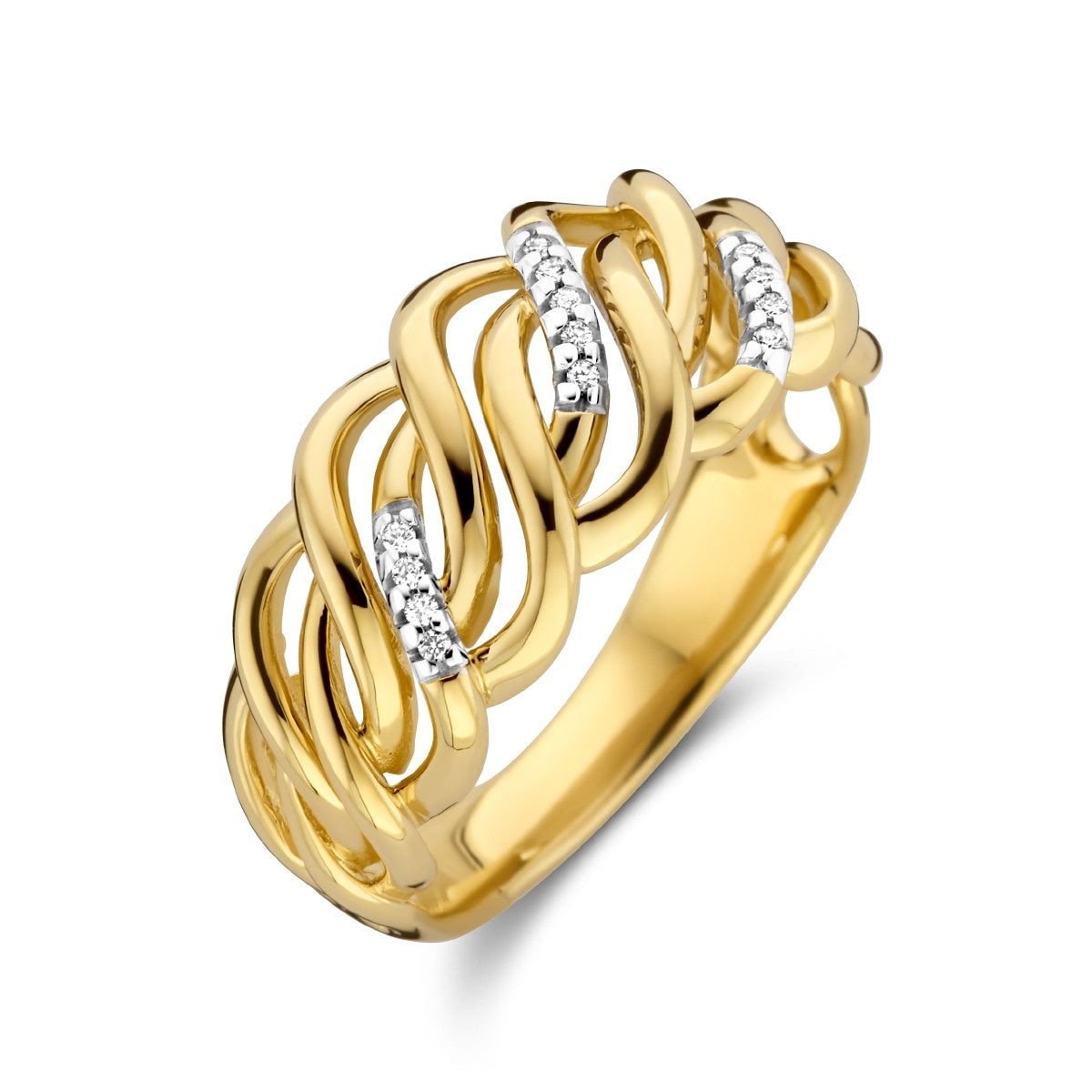 Fantasy Collection Ring diamant 0.04ct h si 14K geelgoud