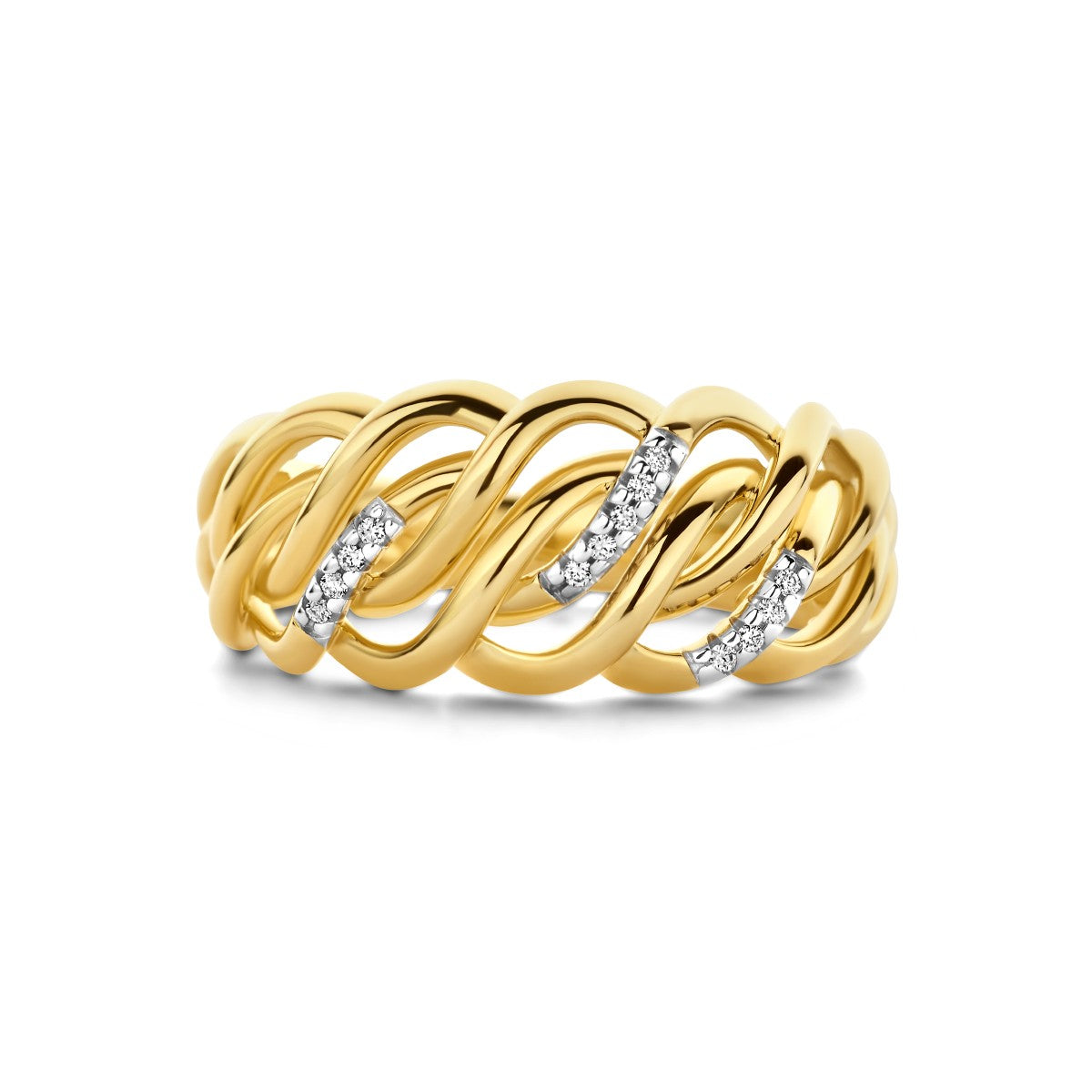 Fantasy Collection Ring diamant 0.04ct h si 14K geelgoud