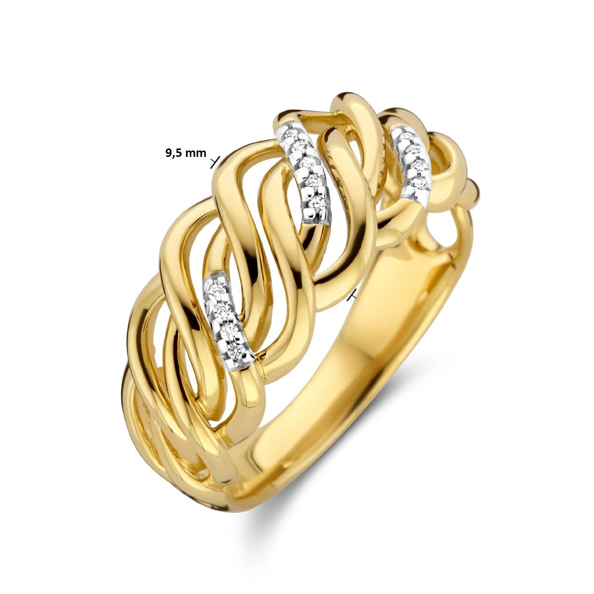 Fantasy Collection Ring diamant 0.04ct h si 14K geelgoud