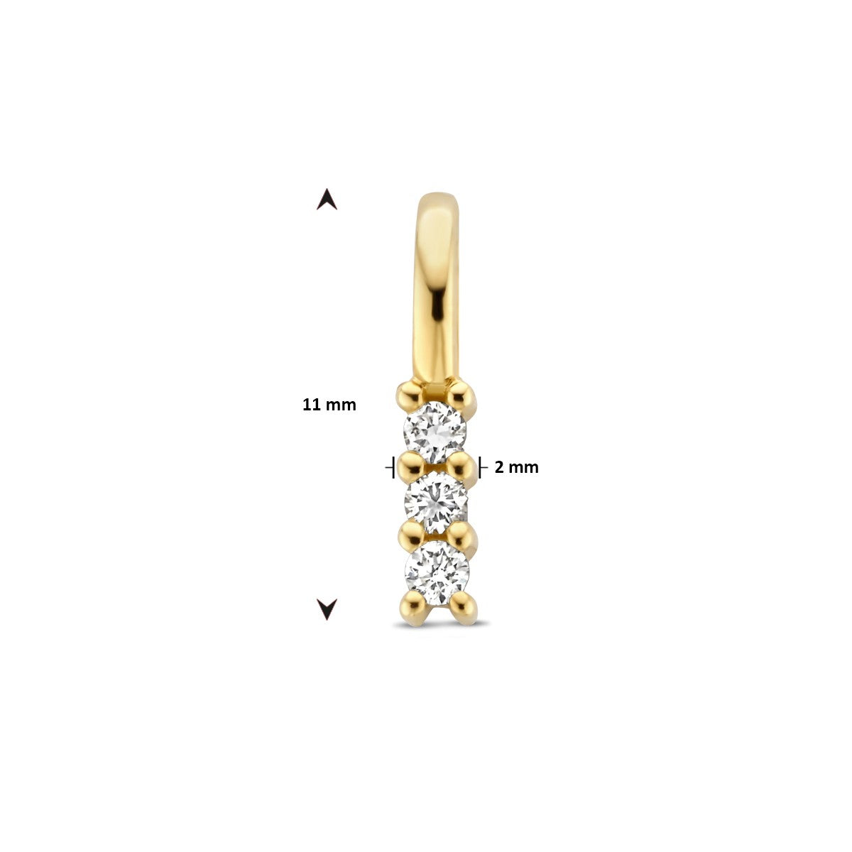 Fantasy Collection Hanger diamant 0.05ct h si 11 mm 14K geelgoud