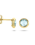 Gouden oorknoppen blauw topaas 14K geelgoud - 4024758 - PansiteNederland.nl