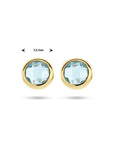 Gouden oorknoppen blauw topaas 14K geelgoud - 4024758 - PansiteNederland.nl